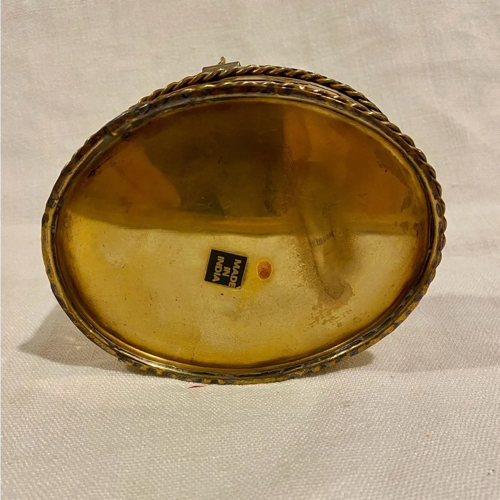Vintage mini brass basket - trinket box